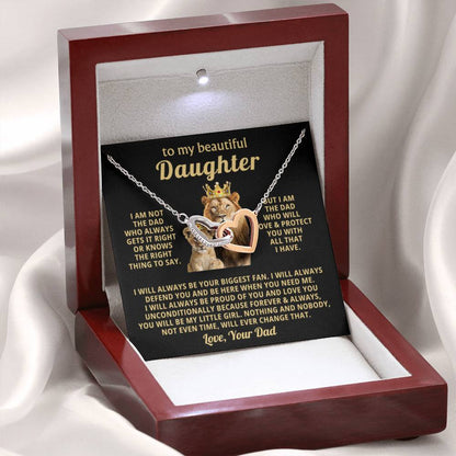 To My Daughter Necklace - I will always be your biggest fan - Gift for Daughter from Dad - Interlocking Hearts Necklace - Personalize Memories