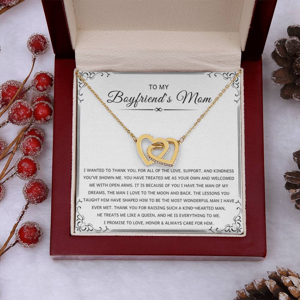 Sentimental Gift for Boyfriend's Mom - I wanted to thank you - Interlocking Hearts Necklace - Personalize Memories