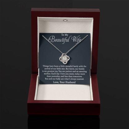 Wife Gift from Husband - Meaningful Jewelry for Valentine’s Day & Special Occasions - Love Knot Necklace - Personalize Memories