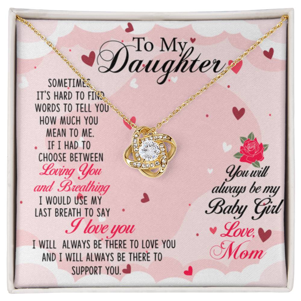 To My Daughter Necklace – Gift for Daughter from Mom – Love Knot Necklace - Personalize Memories