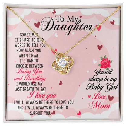 To My Daughter Necklace – Gift for Daughter from Mom – Love Knot Necklace - Personalize Memories