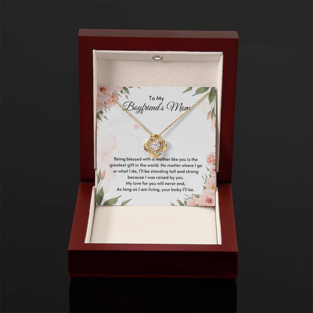 To My Boyfriend's Mom - Being blessed with a mother like you is the greatest gift in the world - Love Knot Necklace - Personalize Memories