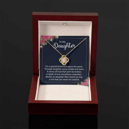 To My Daughter Necklace – Birthday, Graduation Keepsake for Daughter – Love Knot Necklace - Personalize Memories