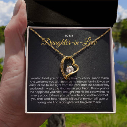 To My Daughter In Law - Gift for Daughter in Law - Forever Love Necklace - Personalize Memories
