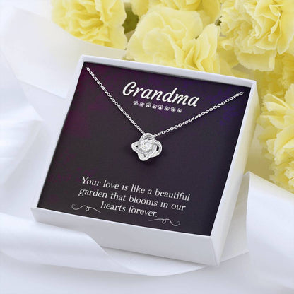 Present for Grandma - Grandma - Love Knot Necklace - Personalize Memories