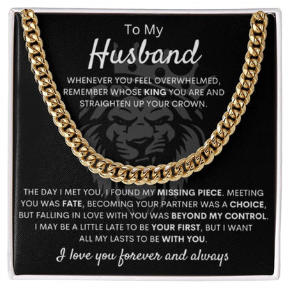 To My Husband – Cuban Link Chain – Wife to Husband Anniversary, Christmas & Birthday Gift
