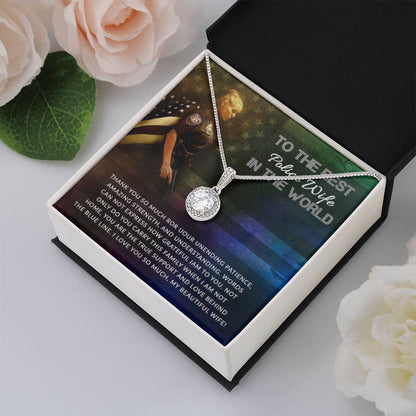 To The Best Police Wife In The World - Eternal Hope Necklace - Gift for Wife from Husband - Personalize Memories