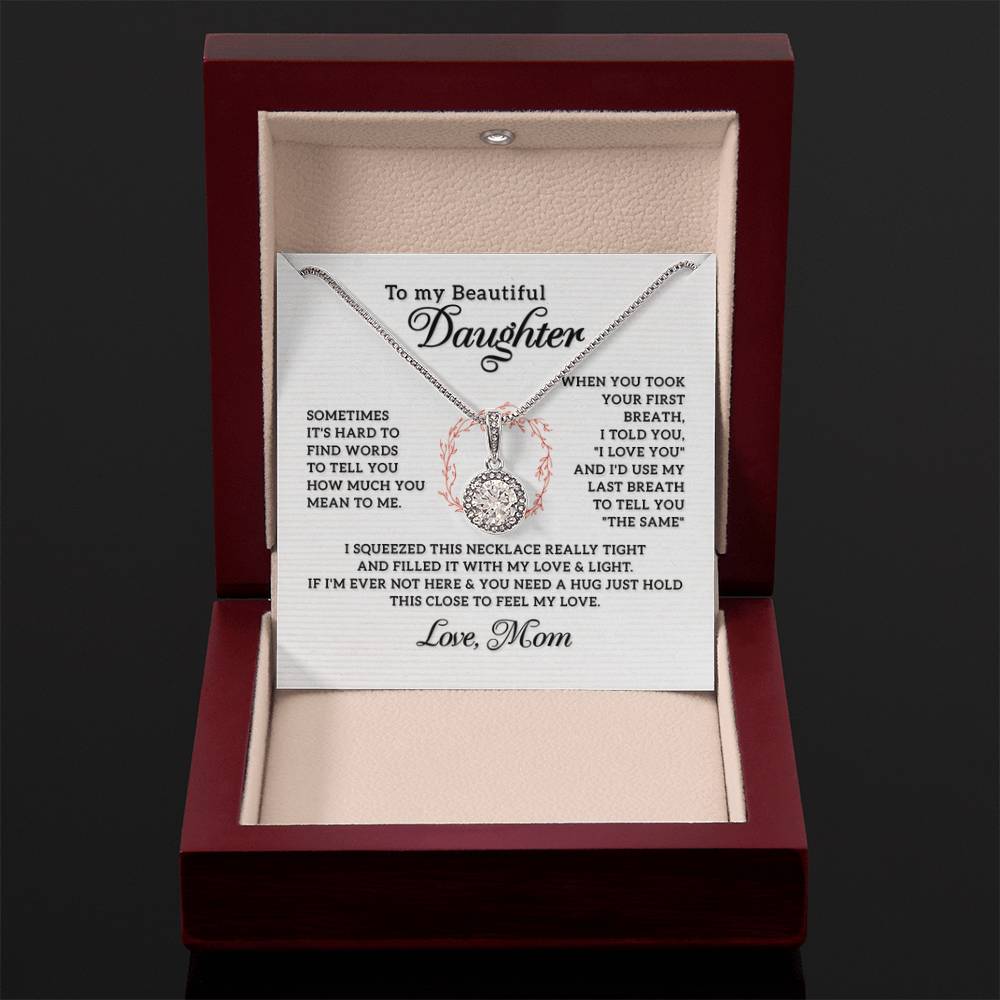 To My Daughter Necklace - Heartfelt Gift from Mom for Birthday, Graduation & Proud Mom Moments - Eternal Hope Necklace - Personalize Memories
