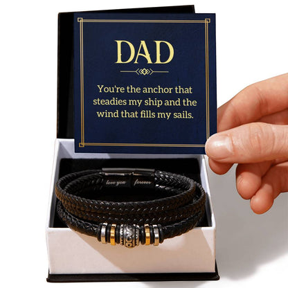 Dad - You're the anchor that steadies my ship - Gift for Dad - Love You Forever Bracelet - Personalize Memories