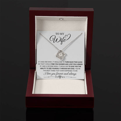 Gift for Wife from Husband - I Love You forever & Always - Love Knot Necklace - Personalize Memories