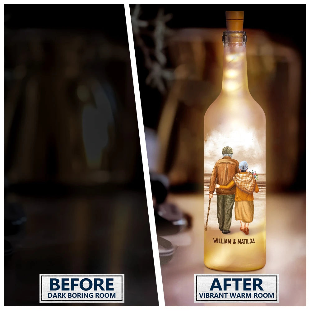 Our Home Ain't No Castle But You Are My Queen - Personalized Bottle Light | Gift for Wife - Personalize Memories
