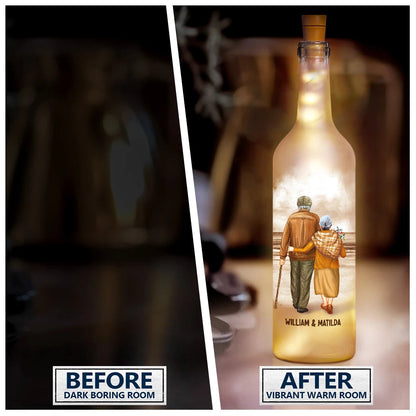Our Home Ain't No Castle But You Are My Queen - Personalized Bottle Light | Gift for Wife - Personalize Memories