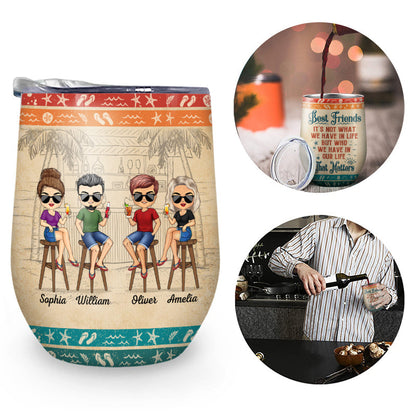 Hangovers Are Temporary But Drunk Stories Are Forever - Personalized Wine Tumbler | Bestie Gift - Personalize Memories