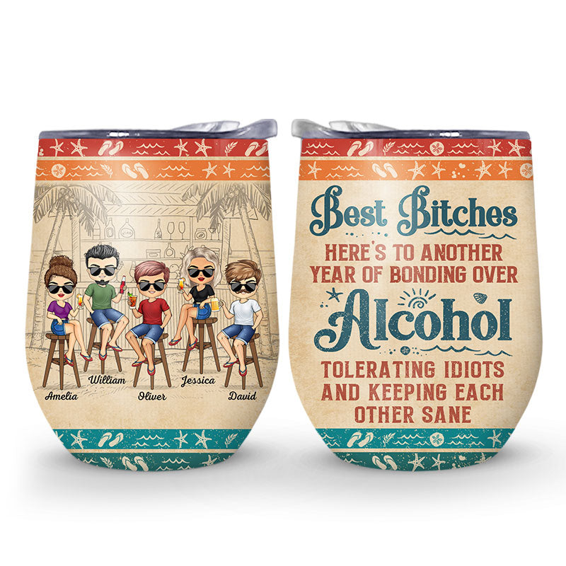 Hangovers Are Temporary But Drunk Stories Are Forever - Personalized Wine Tumbler | Bestie Gift - Personalize Memories
