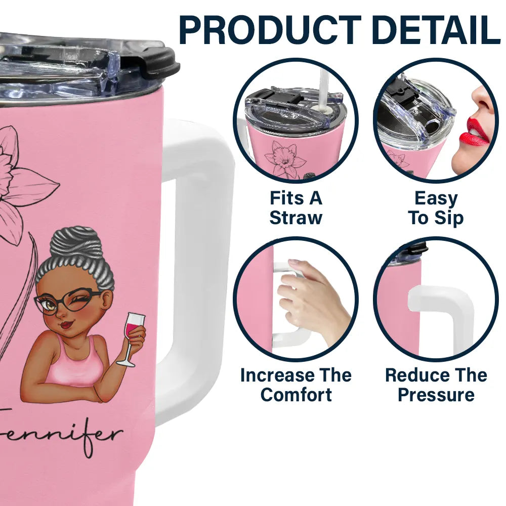 Bloom Where You're Planted - Birth Month Flowers Personalized 40oz Tumbler | Gift for Her - Personalize Memories