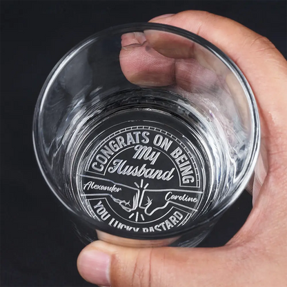 Congrats On Being My Brother You Lucky Man - Personalized Engraved Whiskey Glass | Brother Gift - Personalize Memories