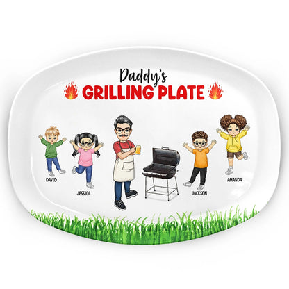 Awesome BBQ Grilling Plate - Personalized Plate | Gift for Dad & Grandpa - Personalize Memories