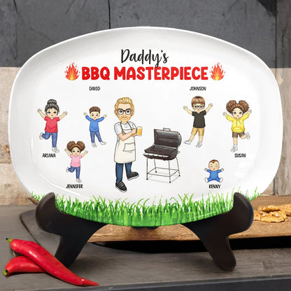 Awesome BBQ Grilling Plate - Personalized Plate | Gift for Dad & Grandpa - Personalize Memories