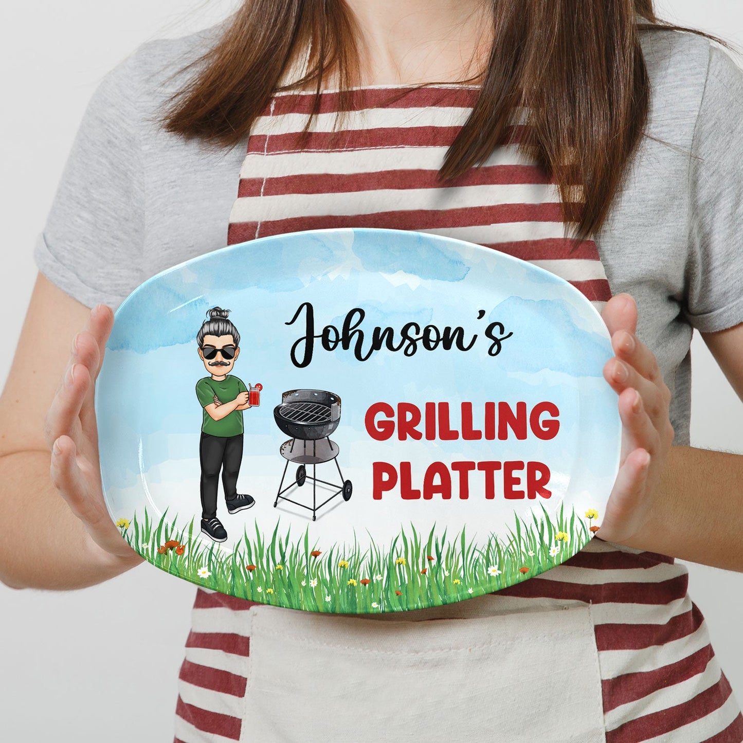 Awesome BBQ Grilling Plate - Personalized Custom Plate | Gift for Men & Grill Masters - Personalize Memories