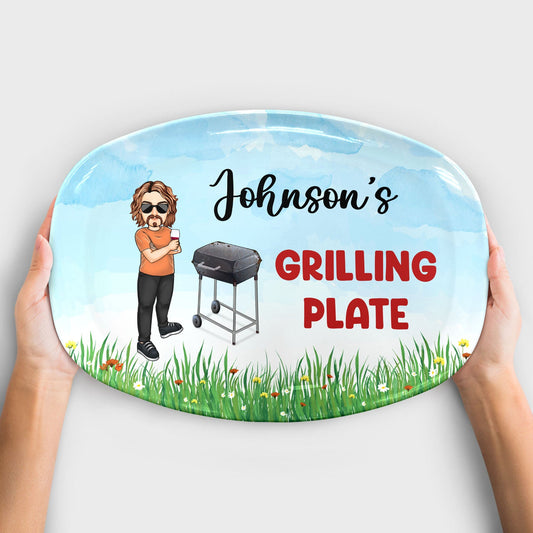 Awesome BBQ Grilling Plate - Personalized Custom Plate | Gift for Men & Grill Masters - Personalize Memories