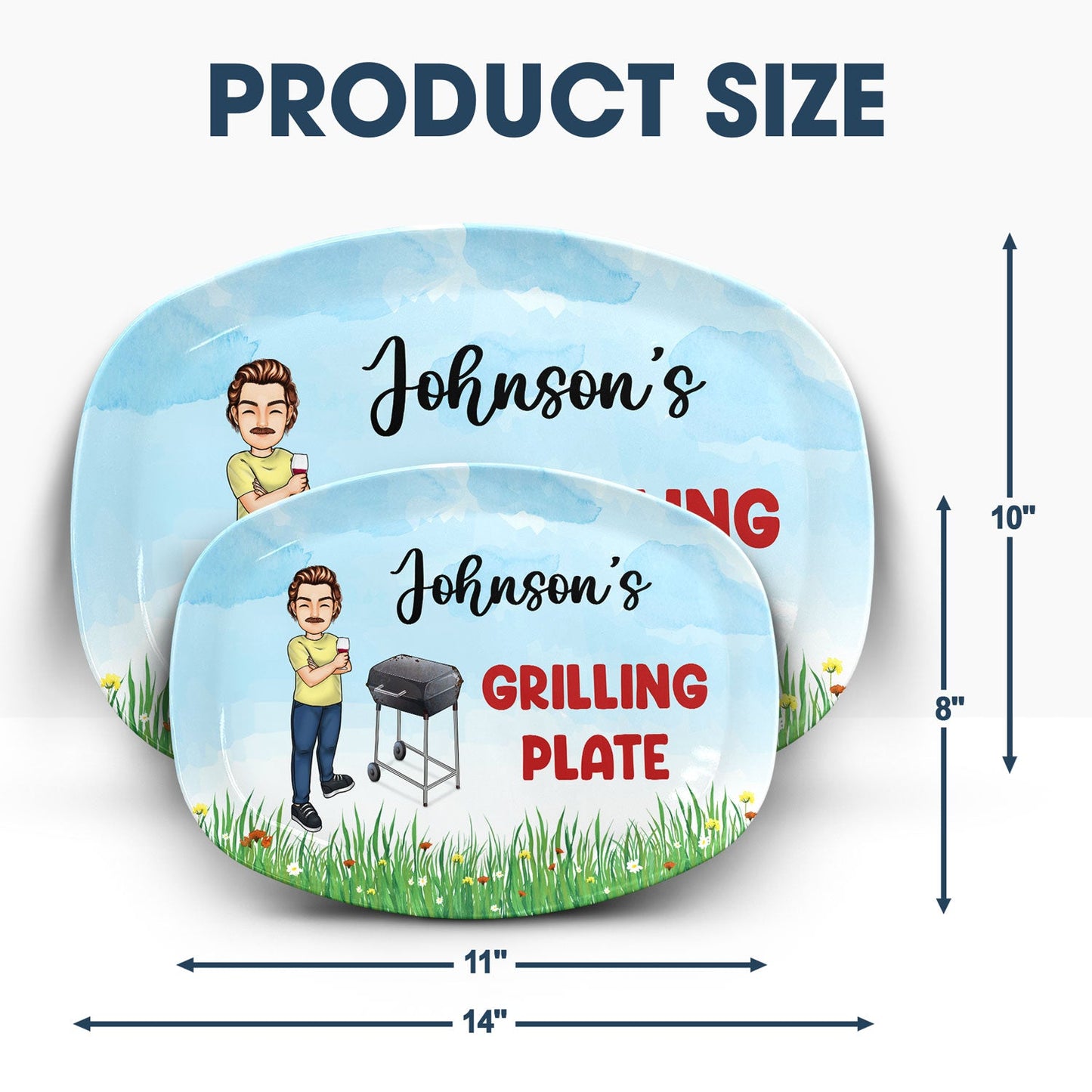 Awesome BBQ Grilling Plate - Personalized Custom Plate | Gift for Men & Grill Masters - Personalize Memories