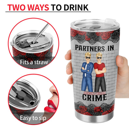 Partners In Crime If We Get Caught - Personalized Tumbler | Funny Gift for Bestie - Personalize Memories