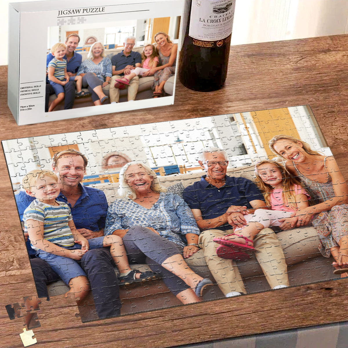 Personalized Photo Jigsaw Puzzle | Custom Family Gift for Grandparents - Personalize Memories