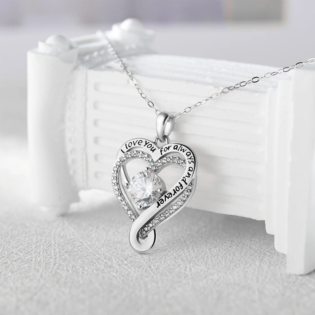 To My Wife - Forever & Always Heart Necklace