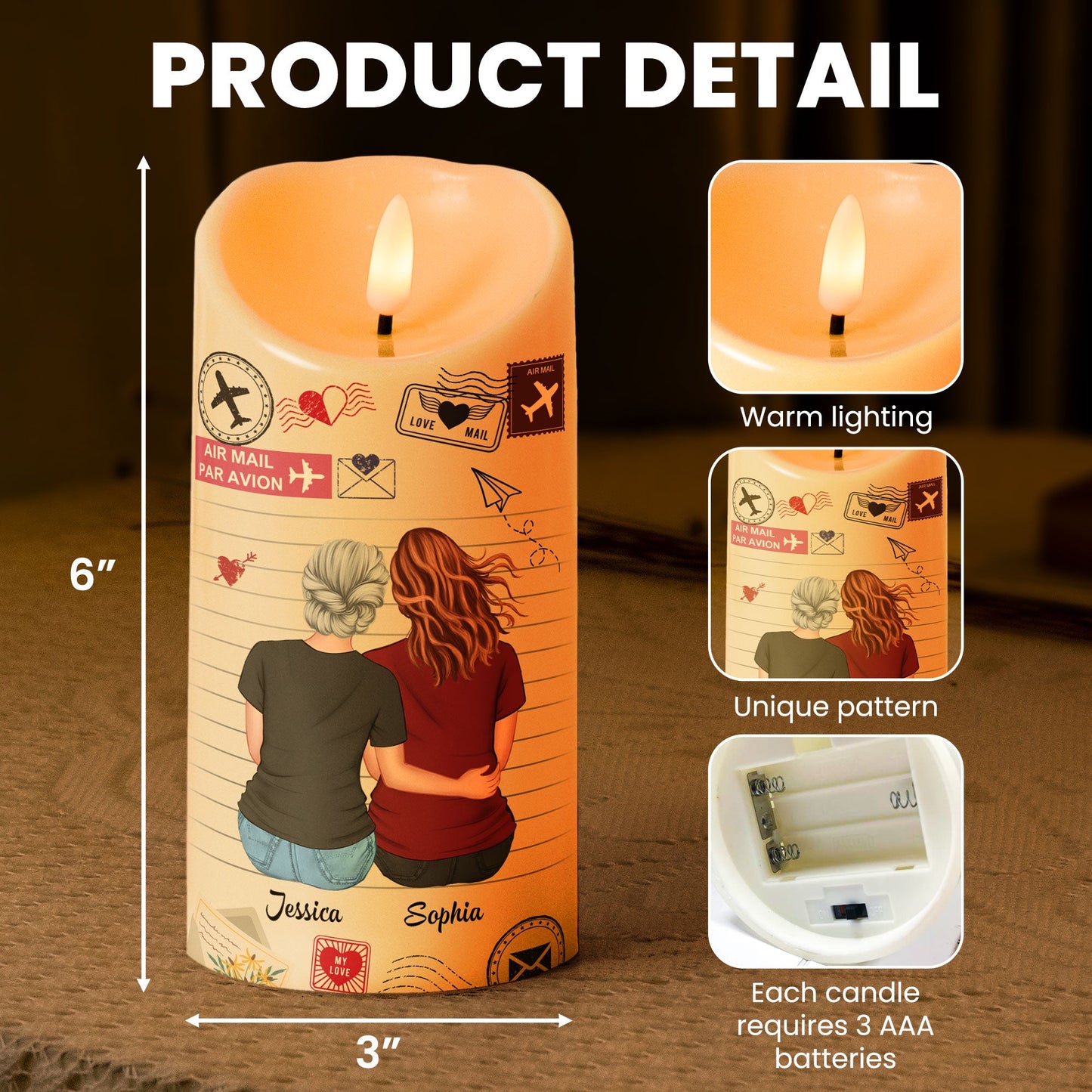 To My Badass Daughter I'll Love You Always - Personalized LED Candle | Gift from Mom - Personalize Memories