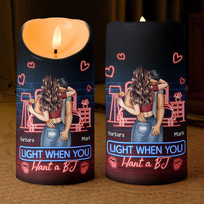 Light Me When You Want A - Personalized LED Candle | Funny Naughty Gift for Couples - Personalize Memories