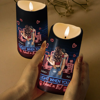 Light Me When You Want A - Personalized LED Candle | Funny Naughty Gift for Couples - Personalize Memories