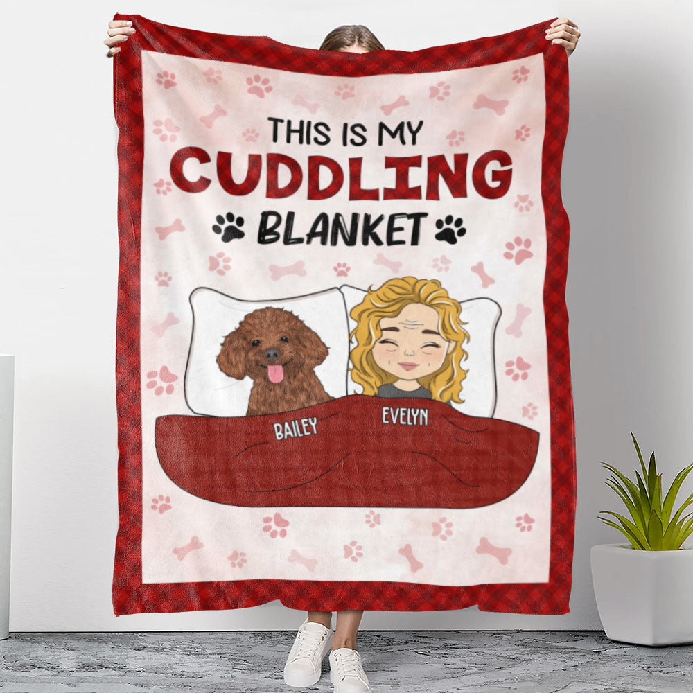 Personalized Pet Cuddling Fleece Blanket | Cozy Custom Gift for Pet Lovers - Personalize Memories