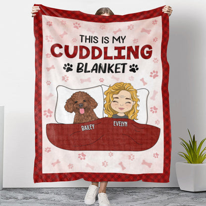 Personalized Pet Cuddling Fleece Blanket | Cozy Custom Gift for Pet Lovers - Personalize Memories