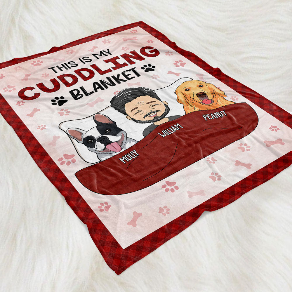 Personalized Pet Cuddling Fleece Blanket | Cozy Custom Gift for Pet Lovers - Personalize Memories