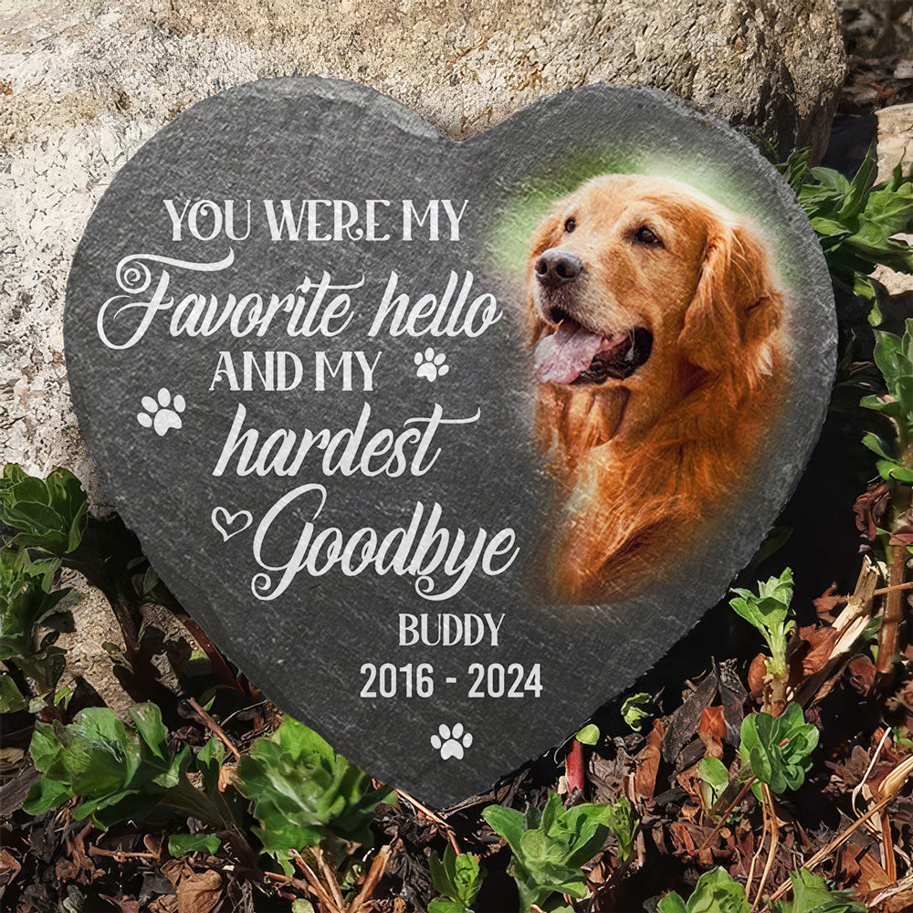 Personalized Dog Memorial Stone | Custom Pet Loss Garden Grave Marker Gift - Personalize Memories