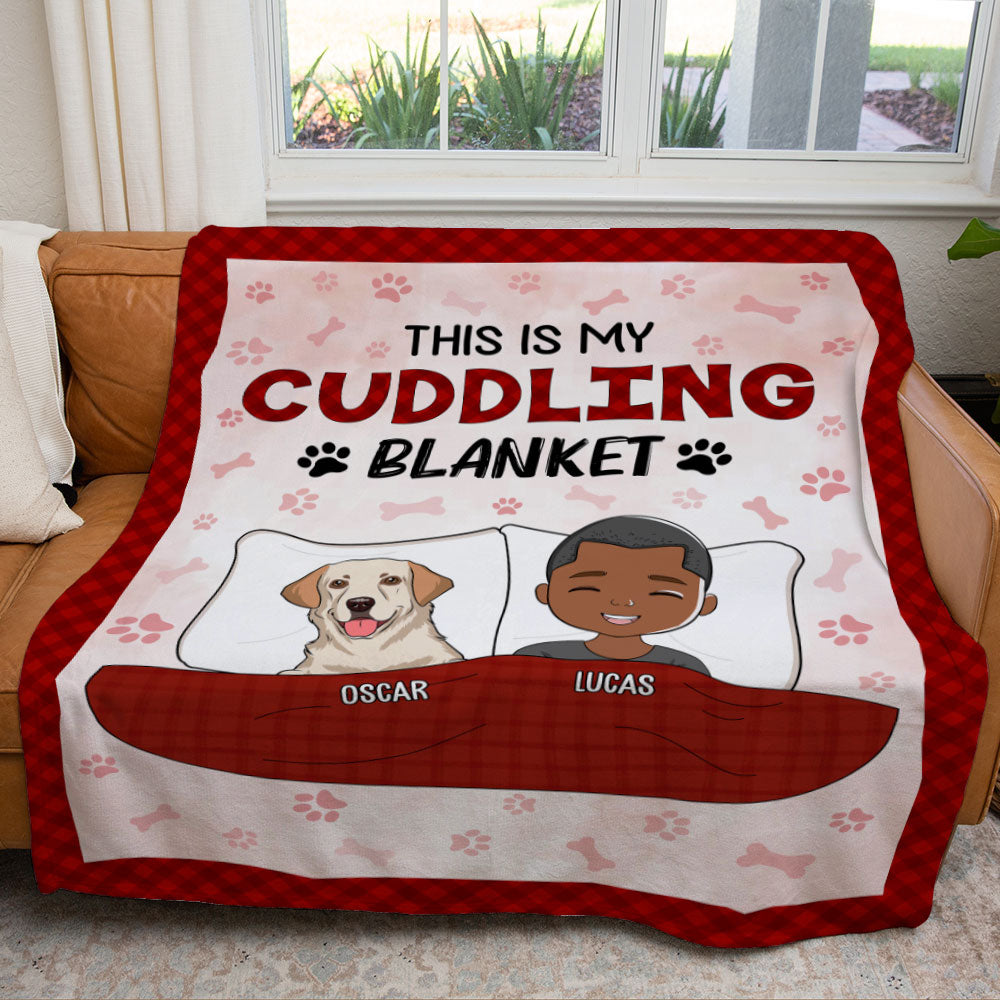 Personalized Pet Cuddling Fleece Blanket | Cozy Custom Gift for Pet Lovers - Personalize Memories