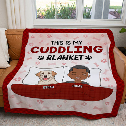 Personalized Pet Cuddling Fleece Blanket | Cozy Custom Gift for Pet Lovers - Personalize Memories