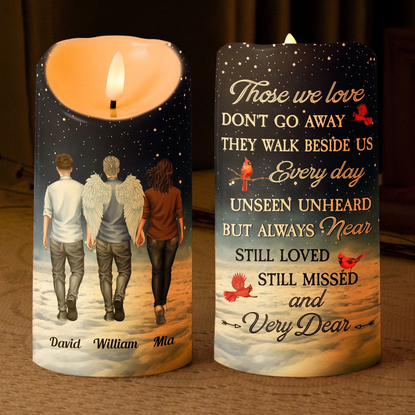 Those We Love Don't Go Away - Personalized Memorial LED Candle | Sympathy Gift - Personalize Memories