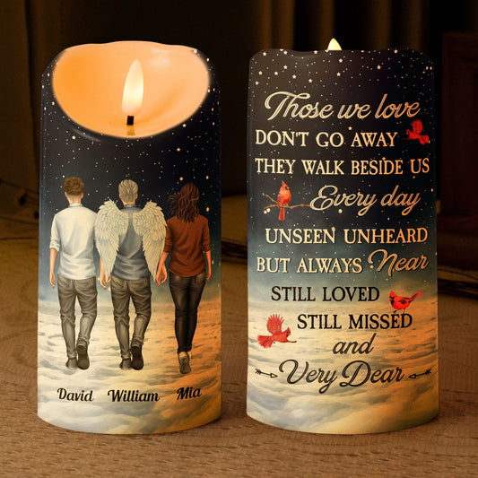 Personalized LED Memorial Candle with touching 'Those We Love' message, a comforting keepsake.