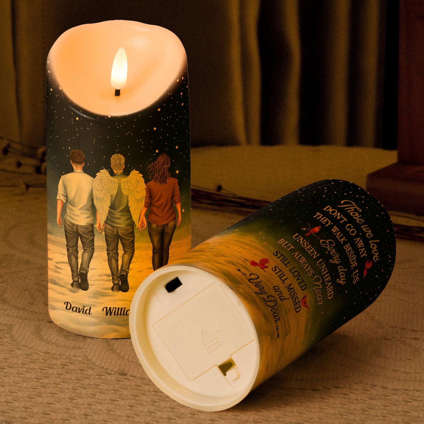 Those We Love Don't Go Away - Personalized Memorial LED Candle | Sympathy Gift - Personalize Memories