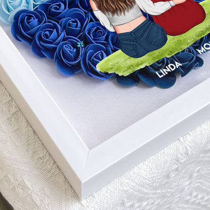 Mother & Daughter Forever Linked Together - Personalized Flower Shadow Box | Mom & Son Gift - Personalize Memories