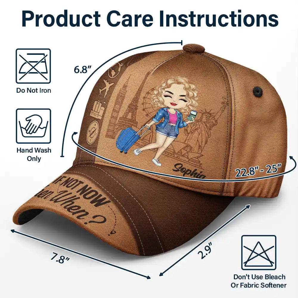 Just A Girl Who Loves Traveling - Personalized Classic Cap | Gift for Travel Lovers - Personalize Memories
