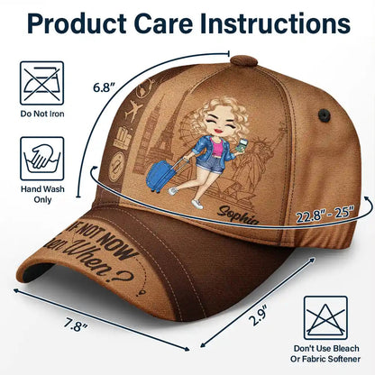 Just A Girl Who Loves Traveling - Personalized Classic Cap | Gift for Travel Lovers - Personalize Memories