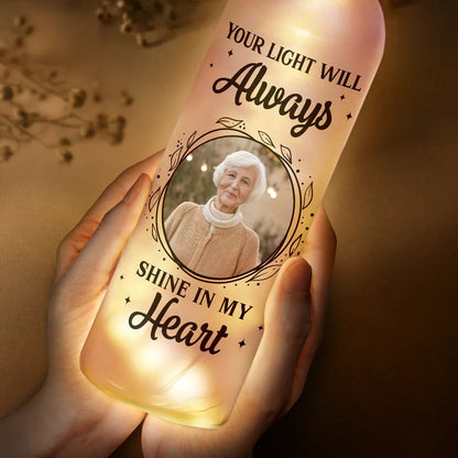 A Star In The Heavens - Personalized Memorial Bottle Light | Custom Photo Sympathy Gift - Personalize Memories