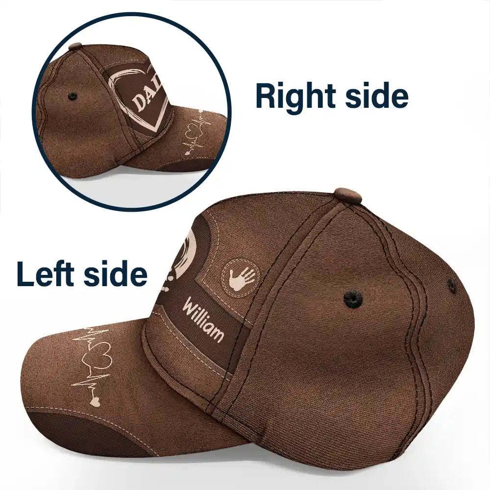 Grandpa & Dad Kids Handprints - Personalized Classic Cap | Gift for Grandfather & Father - Personalize Memories