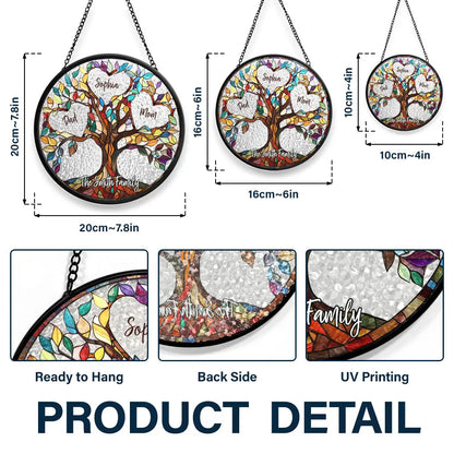 Family Unbreakable Bond Tree Of Life - Personalized Stained Glass Window Hanging Suncatcher - Gift for Family - Personalize Memories