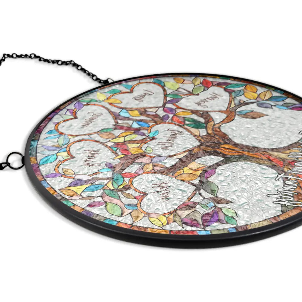 Family Unbreakable Bond Tree Of Life - Personalized Stained Glass Window Hanging Suncatcher - Gift for Family - Personalize Memories