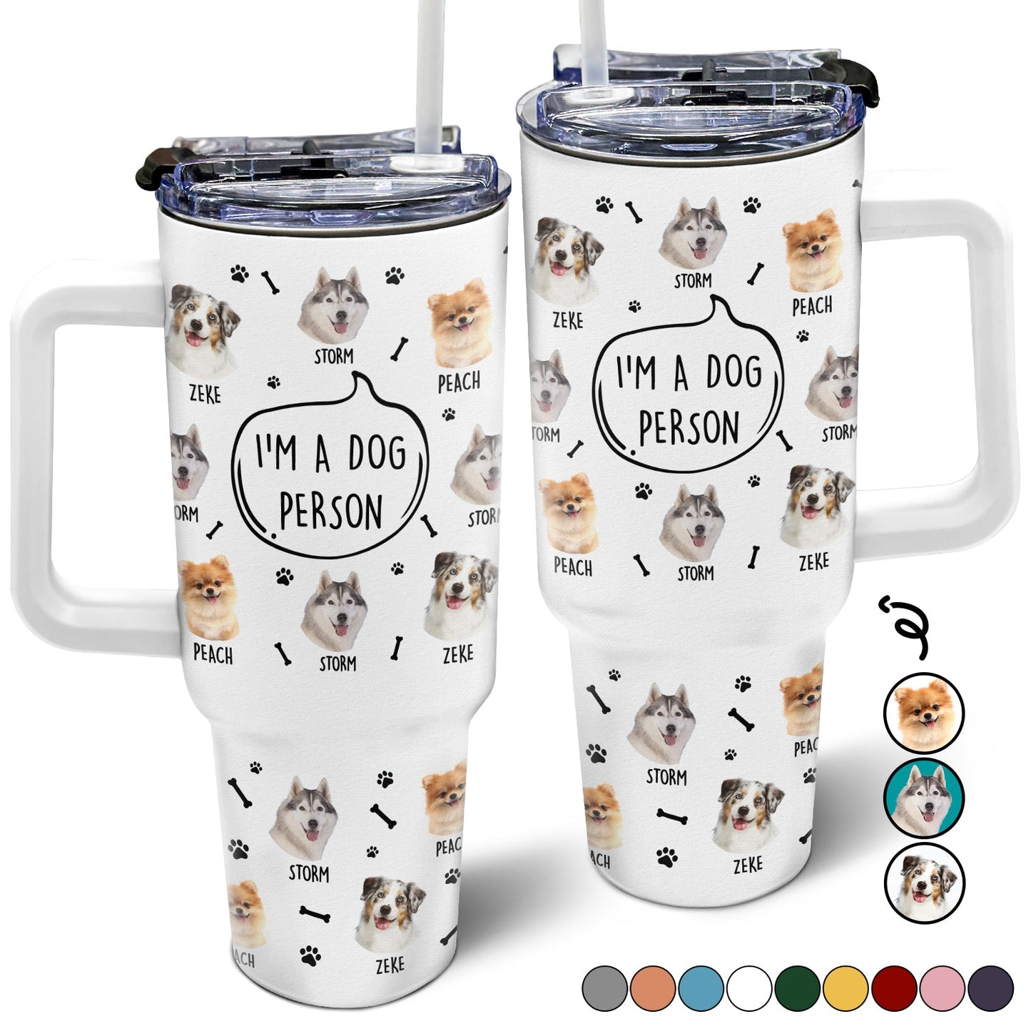 I'm A Dog Person - Personalized 40oz Tumbler With Straw | Gift for Dog Mom & Dog Dad - Personalize Memories