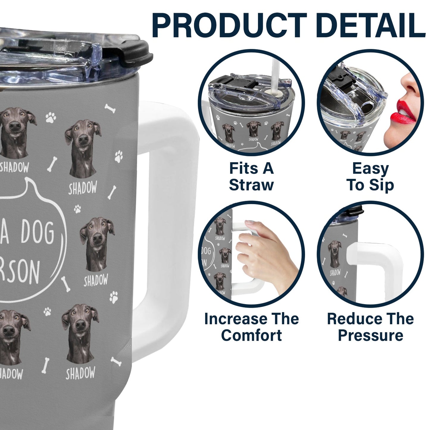 I'm A Dog Person - Personalized 40oz Tumbler With Straw | Gift for Dog Mom & Dog Dad - Personalize Memories