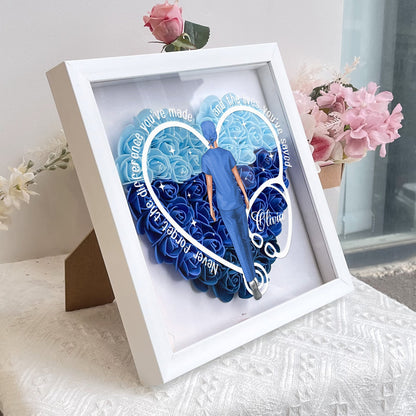 Never Forget The Difference You've Made - Personalized Flower Shadow Box | Gift for Nurses - Personalize Memories